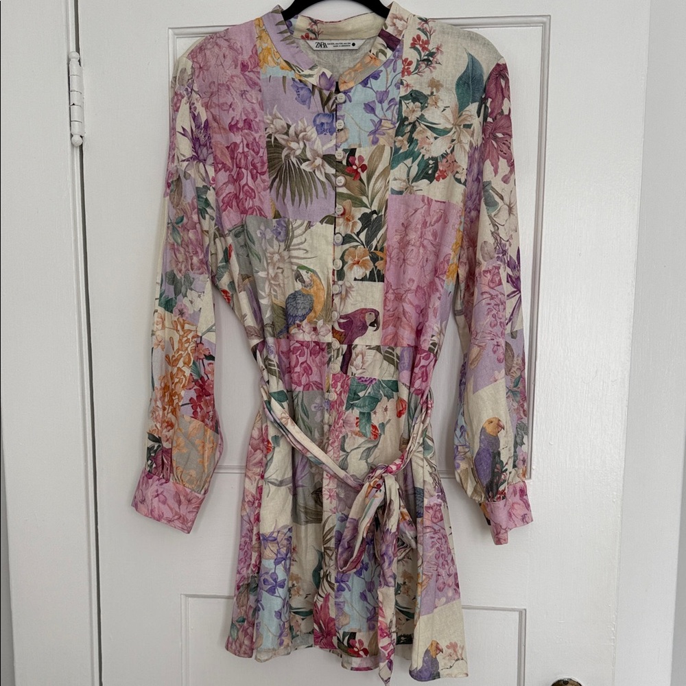 Zara Multicolor Floral Long Sleeve Dress
